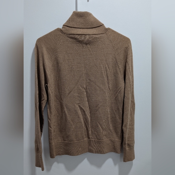 PENDLETON Sweater Womens Large Brown Tan Camel 100% Merino Wool Knit Turtleneck - Picture 6 of 6
